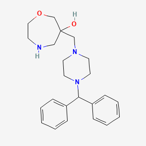 molecular formula C23H31N3O2 B5562307 6-{[4-(diphenylmethyl)-1-piperazinyl]methyl}-1,4-oxazepan-6-ol dihydrochloride 