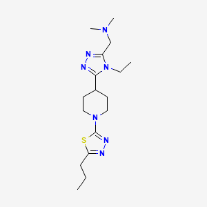 molecular formula C17H29N7S B5562313 ({4-ethyl-5-[1-(5-propyl-1,3,4-thiadiazol-2-yl)piperidin-4-yl]-4H-1,2,4-triazol-3-yl}methyl)dimethylamine 