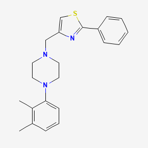 molecular formula C22H25N3S B5562358 1-(2,3-dimethylphenyl)-4-[(2-phenyl-1,3-thiazol-4-yl)methyl]piperazine 