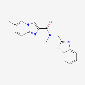 molecular formula C18H16N4OS B5562377 N-(1,3-苯并噻唑-2-基甲基)-N,6-二甲基咪唑并[1,2-a]吡啶-2-甲酰胺 