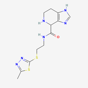 molecular formula C12H16N6OS2 B5562385 N-{2-[(5-methyl-1,3,4-thiadiazol-2-yl)thio]ethyl}-4,5,6,7-tetrahydro-1H-imidazo[4,5-c]pyridine-4-carboxamide dihydrochloride 