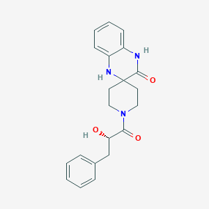 molecular formula C21H23N3O3 B5562421 1-[(2S)-2-hydroxy-3-phenylpropanoyl]-1',4'-dihydro-3'H-spiro[piperidine-4,2'-quinoxalin]-3'-one 