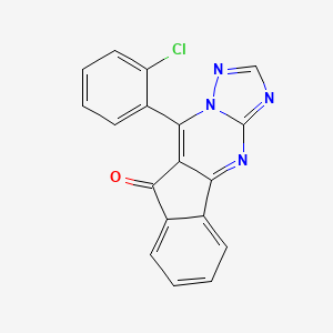 molecular formula C18H9ClN4O B5562428 10-(2-chlorophenyl)-9H-indeno[1,2-d][1,2,4]triazolo[1,5-a]pyrimidin-9-one 
