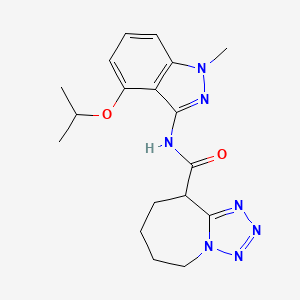 molecular formula C18H23N7O2 B5562449 N-(4-isopropoxy-1-methyl-1H-indazol-3-yl)-6,7,8,9-tetrahydro-5H-tetrazolo[1,5-a]azepine-9-carboxamide 