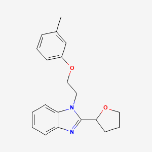 molecular formula C20H22N2O2 B5562459 1-[2-(3-methylphenoxy)ethyl]-2-(tetrahydro-2-furanyl)-1H-benzimidazole 