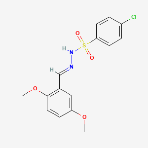 molecular formula C15H15ClN2O4S B5562488 4-氯代-N'-(2,5-二甲氧基亚苄基)苯磺酰肼 