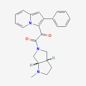 molecular formula C23H23N3O2 B5562494 2-[(3aS,6aS)-1-methylhexahydropyrrolo[3,4-b]pyrrol-5(1H)-yl]-2-oxo-1-(2-phenylindolizin-3-yl)ethanone 