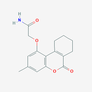 molecular formula C16H17NO4 B5562504 2-[(3-甲基-6-氧代-7,8,9,10-四氢-6H-苯并[c]色烯-1-基)氧基]乙酰胺 CAS No. 304896-85-3