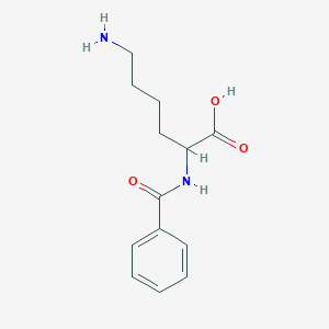 molecular formula C13H18N2O3 B556251 (S)-6-Amino-2-benzamidohexanoic acid CAS No. 366-74-5
