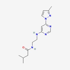 molecular formula C15H22N6O B5562524 3-methyl-N-(2-{[6-(3-methyl-1H-pyrazol-1-yl)-4-pyrimidinyl]amino}ethyl)butanamide 