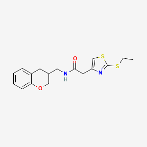 molecular formula C17H20N2O2S2 B5562538 N-(3,4-二氢-2H-色满-3-基甲基)-2-[2-(乙硫基)-1,3-噻唑-4-基]乙酰胺 