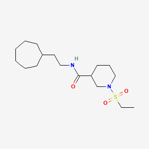 molecular formula C17H32N2O3S B5562547 N-(2-环庚基乙基)-1-(乙基磺酰基)-3-哌啶甲酰胺 