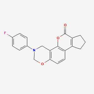 molecular formula C20H16FNO3 B5562570 3-(4-fluorophenyl)-3,4,8,9-tetrahydro-2H-cyclopenta[3,4]chromeno[8,7-e][1,3]oxazin-6(7H)-one 