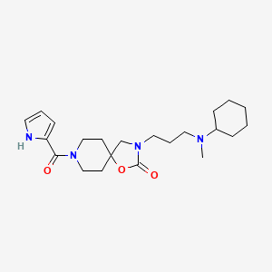 molecular formula C22H34N4O3 B5562576 3-{3-[cyclohexyl(methyl)amino]propyl}-8-(1H-pyrrol-2-ylcarbonyl)-1-oxa-3,8-diazaspiro[4.5]decan-2-one 