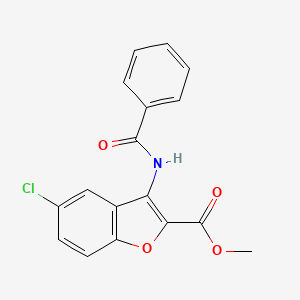 molecular formula C17H12ClNO4 B5562594 3-(苯甲酰氨基)-5-氯-1-苯并呋喃-2-甲酸甲酯 