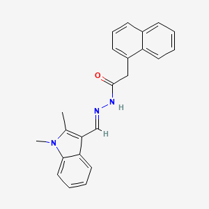 molecular formula C23H21N3O B5562607 N'-[(1,2-dimethyl-1H-indol-3-yl)methylene]-2-(1-naphthyl)acetohydrazide 
