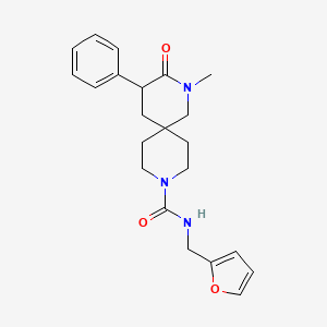 molecular formula C22H27N3O3 B5562631 N-(2-呋喃甲基)-2-甲基-3-氧代-4-苯基-2,9-二氮杂螺[5.5]十一烷-9-甲酰胺 