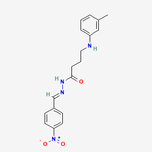 molecular formula C18H20N4O3 B5562638 4-[(3-甲基苯基)氨基]-N'-(4-硝基亚苄基)丁酸腙 