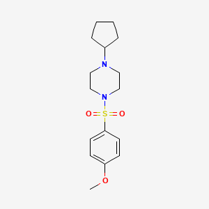 molecular formula C16H24N2O3S B5562654 1-环戊基-4-[(4-甲氧基苯基)磺酰基]哌嗪 