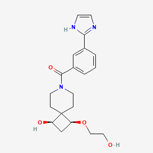 molecular formula C20H25N3O4 B5562661 (1R*,3S*)-3-(2-hydroxyethoxy)-7-[3-(1H-imidazol-2-yl)benzoyl]-7-azaspiro[3.5]nonan-1-ol 