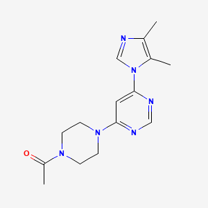 molecular formula C15H20N6O B5562670 4-(4-acetyl-1-piperazinyl)-6-(4,5-dimethyl-1H-imidazol-1-yl)pyrimidine 