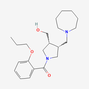 molecular formula C22H34N2O3 B5562695 [(3R*,4R*)-4-(azepan-1-ylmethyl)-1-(2-propoxybenzoyl)pyrrolidin-3-yl]methanol 