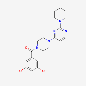molecular formula C22H29N5O3 B5562702 4-[4-(3,5-二甲氧基苯甲酰)-1-哌嗪基]-2-(1-哌啶基)嘧啶 