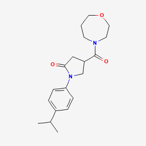 molecular formula C19H26N2O3 B5562710 1-(4-isopropylphenyl)-4-(1,4-oxazepan-4-ylcarbonyl)-2-pyrrolidinone 