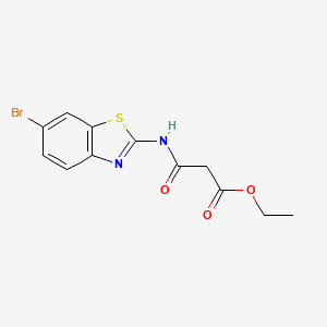 molecular formula C12H11BrN2O3S B5562714 ethyl 3-[(6-bromo-1,3-benzothiazol-2-yl)amino]-3-oxopropanoate 