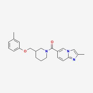 molecular formula C22H25N3O2 B5562727 2-甲基-6-({3-[(3-甲基苯氧基)甲基]哌啶-1-基}羰基)咪唑并[1,2-a]吡啶 