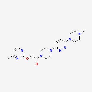 molecular formula C20H28N8O2 B5562731 3-(4-methyl-1-piperazinyl)-6-(4-{[(4-methyl-2-pyrimidinyl)oxy]acetyl}-1-piperazinyl)pyridazine 