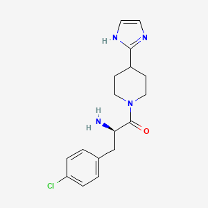 molecular formula C17H21ClN4O B5562763 {(1R)-1-(4-chlorobenzyl)-2-[4-(1H-imidazol-2-yl)-1-piperidinyl]-2-oxoethyl}amine dihydrochloride 