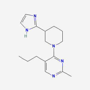 molecular formula C16H23N5 B5562767 4-[3-(1H-咪唑-2-基)-1-哌啶基]-2-甲基-5-丙基嘧啶 