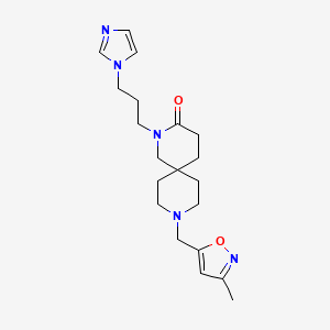 molecular formula C20H29N5O2 B5562826 2-[3-(1H-imidazol-1-yl)propyl]-9-[(3-methylisoxazol-5-yl)methyl]-2,9-diazaspiro[5.5]undecan-3-one 