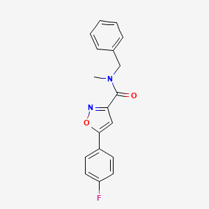 molecular formula C18H15FN2O2 B5562846 N-benzyl-5-(4-fluorophenyl)-N-methyl-3-isoxazolecarboxamide 