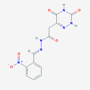 molecular formula C12H10N6O5 B5562849 2-(3,5-dioxo-2,3,4,5-tetrahydro-1,2,4-triazin-6-yl)-N'-(2-nitrobenzylidene)acetohydrazide 