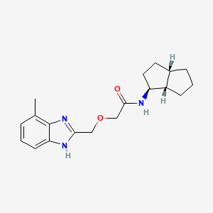 molecular formula C19H25N3O2 B5562862 2-[(4-methyl-1H-benzimidazol-2-yl)methoxy]-N-[(1S*,3aS*,6aS*)-octahydropentalen-1-yl]acetamide 