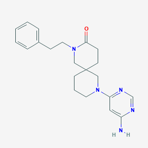 molecular formula C21H27N5O B5562892 8-(6-氨基-4-嘧啶基)-2-(2-苯乙基)-2,8-二氮杂螺[5.5]十一烷-3-酮 