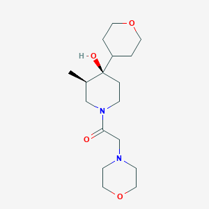 molecular formula C17H30N2O4 B5562898 (3R*,4R*)-3-methyl-1-(4-morpholinylacetyl)-4-(tetrahydro-2H-pyran-4-yl)-4-piperidinol 