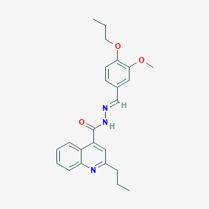 molecular formula C24H27N3O3 B5562899 N'-(3-methoxy-4-propoxybenzylidene)-2-propyl-4-quinolinecarbohydrazide 
