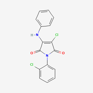 molecular formula C16H10Cl2N2O2 B5562932 3-anilino-4-chloro-1-(2-chlorophenyl)-1H-pyrrole-2,5-dione 