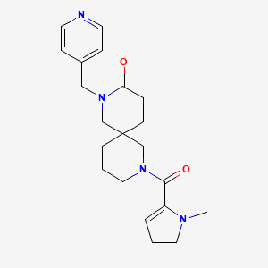 molecular formula C21H26N4O2 B5562956 8-[(1-methyl-1H-pyrrol-2-yl)carbonyl]-2-(pyridin-4-ylmethyl)-2,8-diazaspiro[5.5]undecan-3-one 