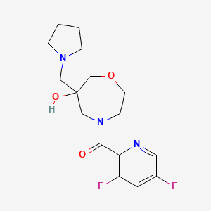 molecular formula C16H21F2N3O3 B5562968 4-[(3,5-二氟吡啶-2-基)羰基]-6-(吡咯烷-1-基甲基)-1,4-恶杂环己烷-6-醇 