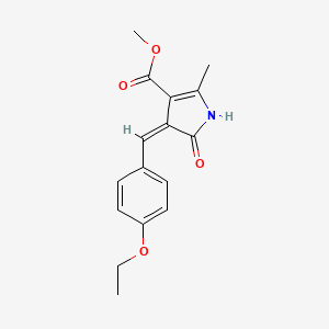 molecular formula C16H17NO4 B5563000 methyl 4-(4-ethoxybenzylidene)-2-methyl-5-oxo-4,5-dihydro-1H-pyrrole-3-carboxylate 