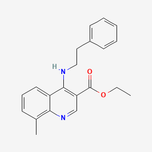 molecular formula C21H22N2O2 B5563011 ethyl 8-methyl-4-[(2-phenylethyl)amino]-3-quinolinecarboxylate 