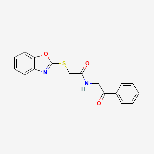 molecular formula C17H14N2O3S B5563054 2-(1,3-benzoxazol-2-ylthio)-N-(2-oxo-2-phenylethyl)acetamide 
