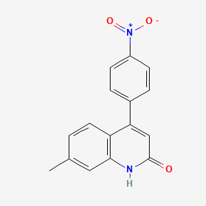 molecular formula C16H12N2O3 B5563072 7-甲基-4-(4-硝基苯基)-2(1H)-喹啉酮 