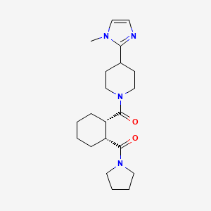 molecular formula C21H32N4O2 B5563094 4-(1-甲基-1H-咪唑-2-基)-1-{[(1S*,2R*)-2-(1-吡咯烷基羰基)环己基]羰基}哌啶 