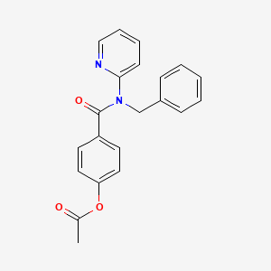 molecular formula C21H18N2O3 B5563100 4-{[benzyl(2-pyridinyl)amino]carbonyl}phenyl acetate 