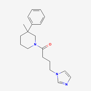 molecular formula C19H25N3O B5563102 1-[4-(1H-imidazol-1-yl)butanoyl]-3-methyl-3-phenylpiperidine 